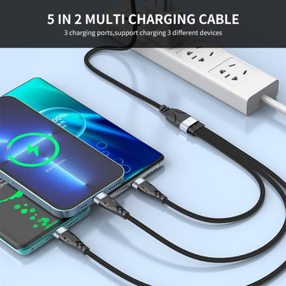 ENKAY ENK-CB135 5-in-1 65W USB-A & USB-C to 8 Pin / Type-C / Micro USB Multifunctional Charging C...