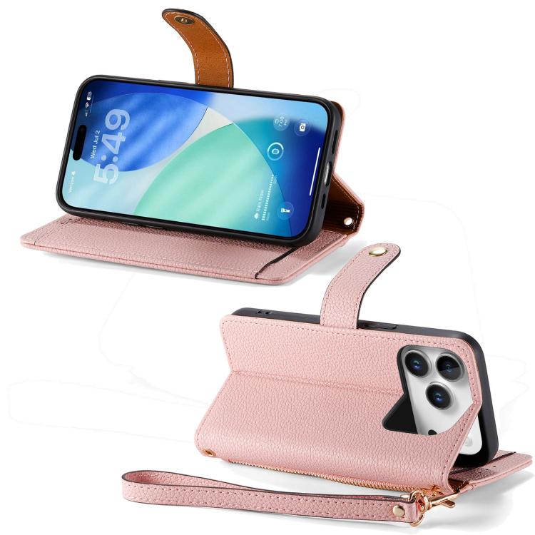 Love Zipper Lanyard Leather Phone Case