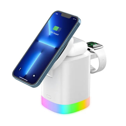 T15 3 in 1 Magnetic Magsafe Wireless Charger Folding Charging Stand For iPhone / iWatch / AirPods...