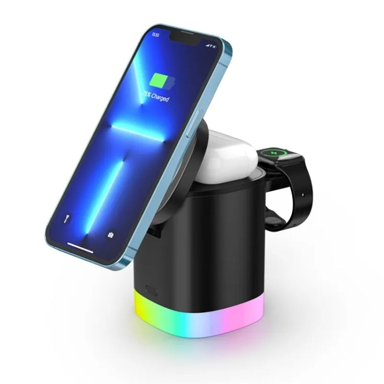 T15 3 in 1 Magnetic Magsafe Wireless Charger Folding Charging Stand For iPhone / iWatch / AirPods...