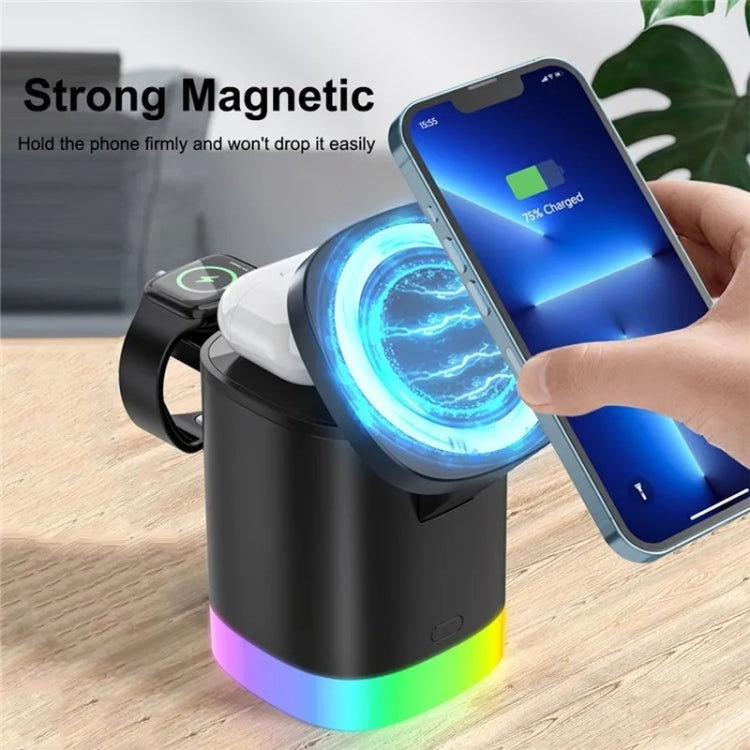 T15 3 in 1 Magnetic Magsafe Wireless Charger Folding Charging Stand For iPhone / iWatch / AirPods...