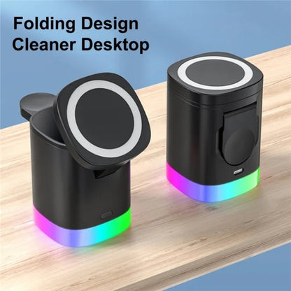 T15 3 in 1 Magnetic Magsafe Wireless Charger Folding Charging Stand For iPhone / iWatch / AirPods...