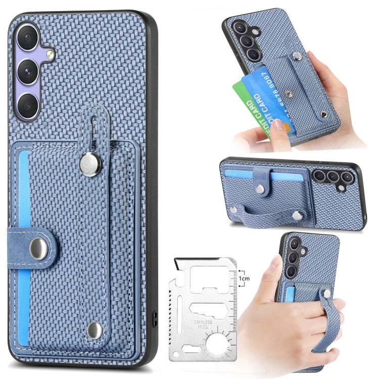 Wristband Kickstand Wallet Back Phone Case with Tool Knife