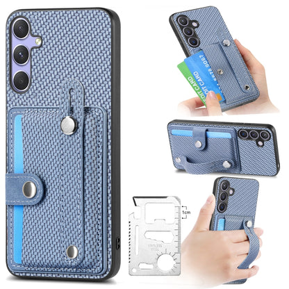 Wristband Kickstand Wallet Back Phone Case with Tool Knife