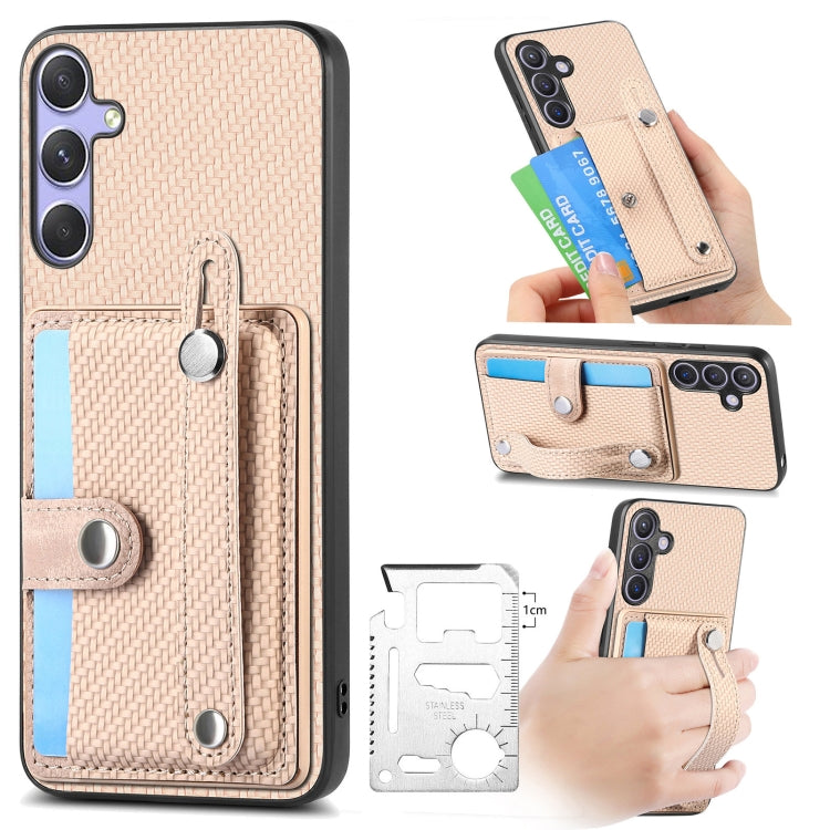 Wristband Kickstand Wallet Back Phone Case with Tool Knife