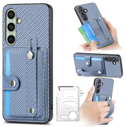 Wristband Kickstand Wallet Back Phone Case with Tool Knife