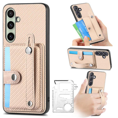Wristband Kickstand Wallet Back Phone Case with Tool Knife