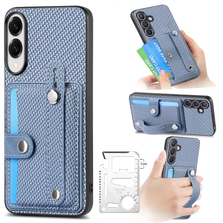 Wristband Kickstand Wallet Back Phone Case with Tool Knife