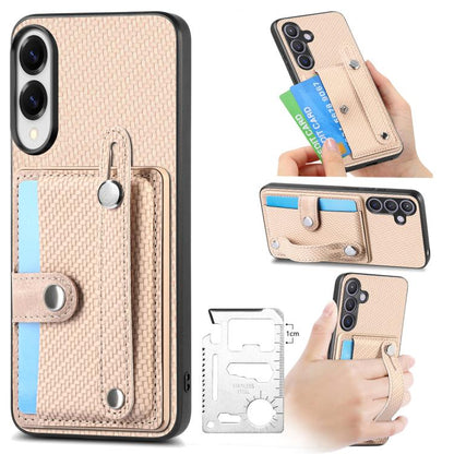 Wristband Kickstand Wallet Back Phone Case with Tool Knife