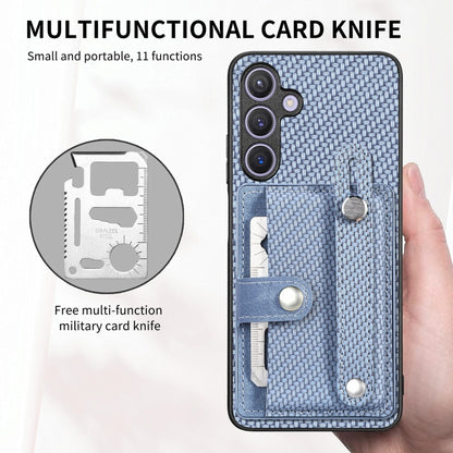 Wristband Kickstand Wallet Back Phone Case with Tool Knife