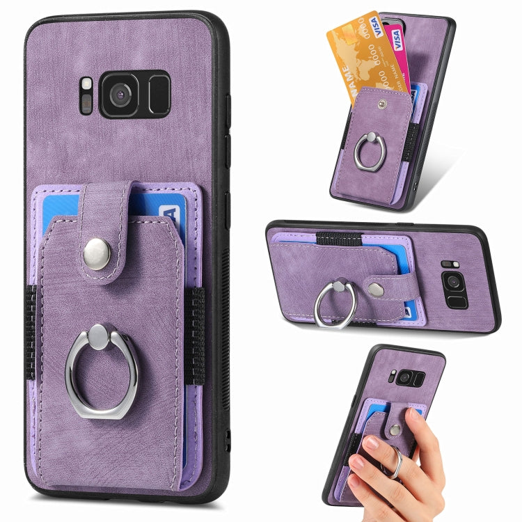 Retro Skin-feel Ring Card Wallet Phone Case