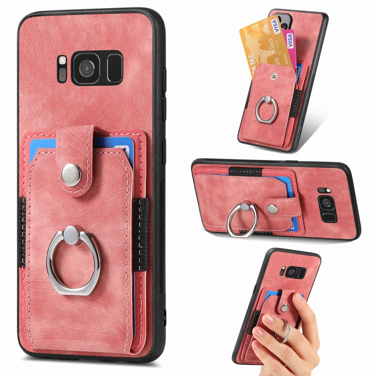 Retro Skin-feel Ring Card Wallet Phone Case