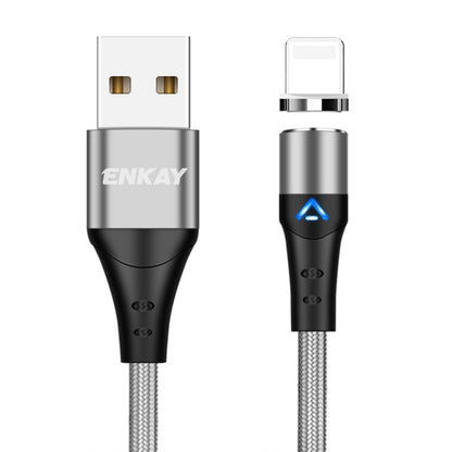 ENKAY 3A USB to 8 Pin Magnetic Fast Charging Data Cable with LED Light, 1m 3A USB to 8 Pin�������...