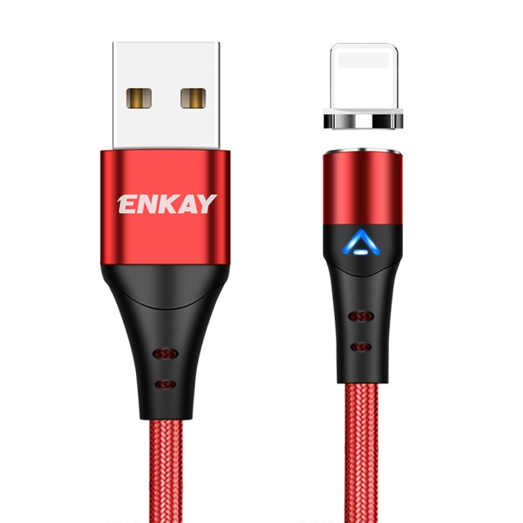ENKAY 3A USB to 8 Pin Magnetic Fast Charging Data Cable with LED Light, 1m 3A USB to 8 Pin�������...