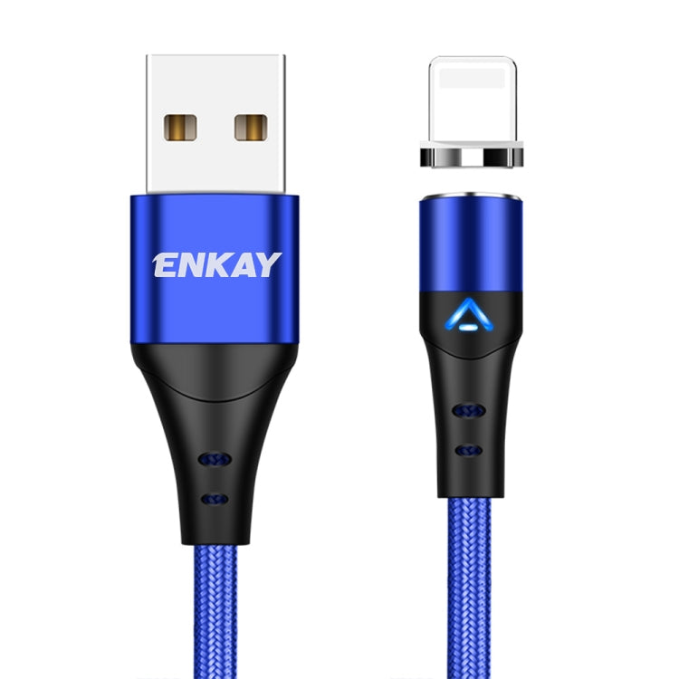 ENKAY 3A USB to 8 Pin Magnetic Fast Charging Data Cable with LED Light, 1m 3A USB to 8 Pin�������...