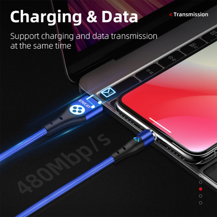 ENKAY 2 in 1 3A USB to 8 Pin + Type-C Magnetic Fast Charging Data Cable, 1m 3A USB to 8 Pin + Typ...