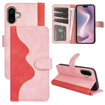 Stitching Horizontal Flip Leather Phone Case, For iPhone 16 Pro, For iPhone 16 Plus, For iPhone 1...