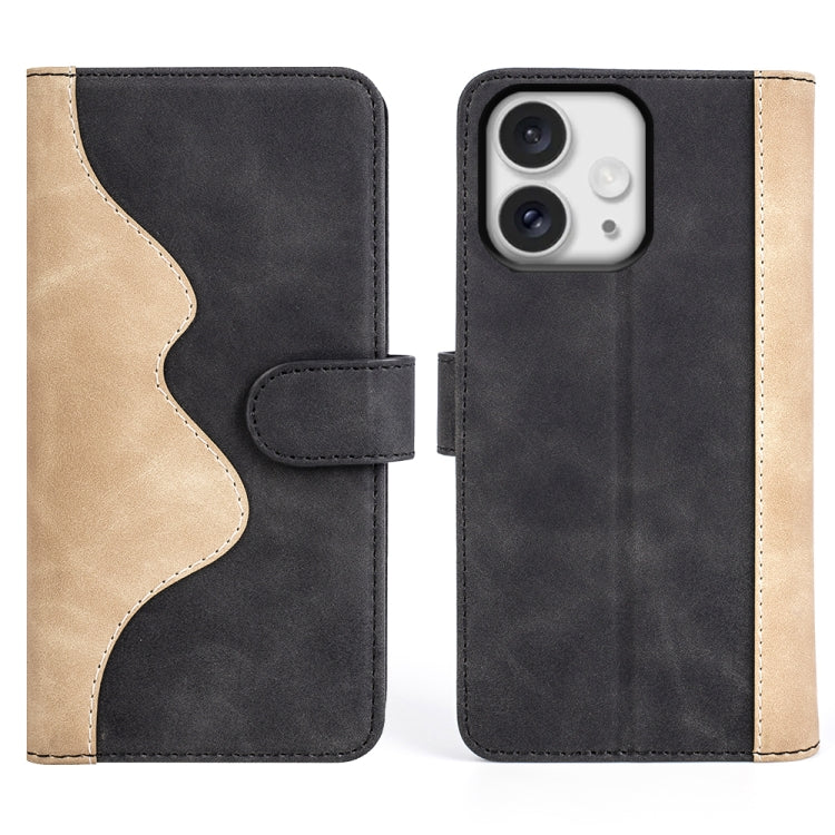 Stitching Horizontal Flip Leather Phone Case, For iPhone 16 Pro, For iPhone 16 Plus, For iPhone 1...