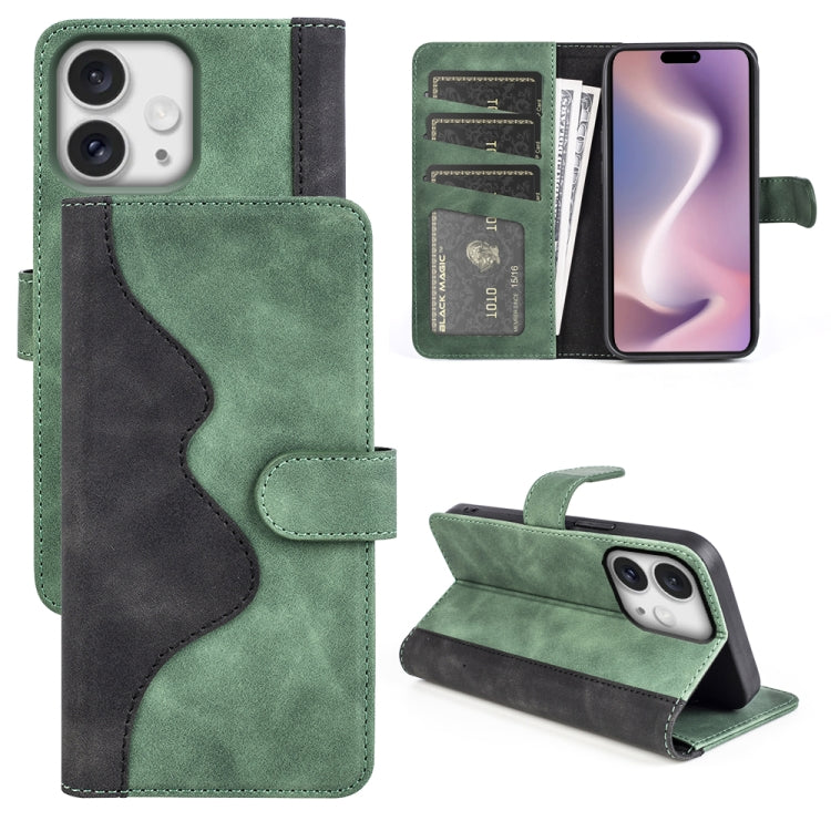 Stitching Horizontal Flip Leather Phone Case, For iPhone 16 Pro, For iPhone 16 Plus, For iPhone 1...