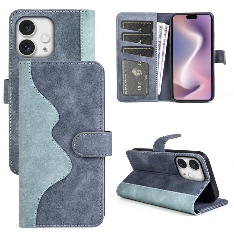 Stitching Horizontal Flip Leather Phone Case, For iPhone 16 Pro, For iPhone 16 Plus, For iPhone 1...