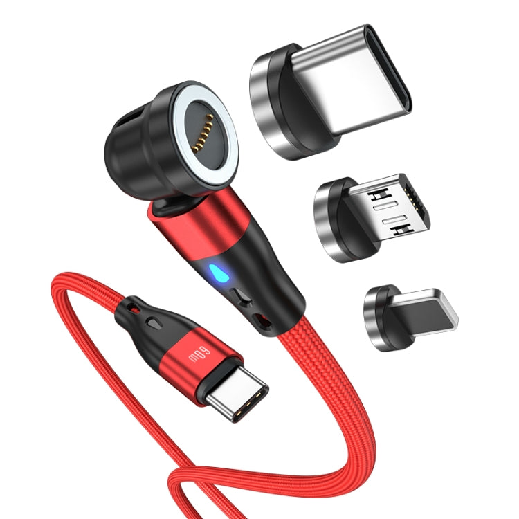 ENKAY PD60W Type-C to Type-C / 8 Pin / Micro USB Magnetic 540 Degrees Rotating Fast Charging Cabl...