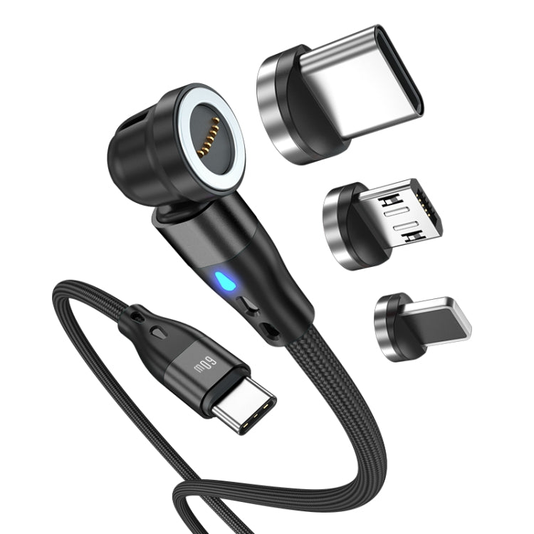 ENKAY PD60W Type-C to Type-C / 8 Pin / Micro USB Magnetic 540 Degrees Rotating Fast Charging Cabl...