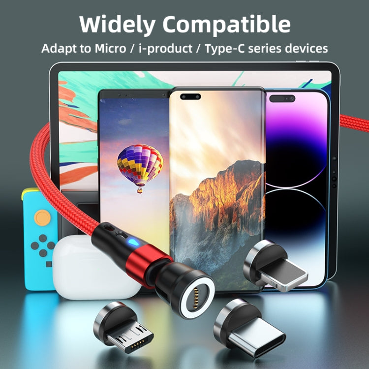 ENKAY 3 in 1 3A USB to Type-C / 8 Pin / Micro USB Magnetic 540 Degrees Rotating Fast Charging Cab...