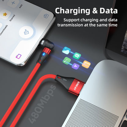 ENKAY 3 in 1 3A USB to Type-C / 8 Pin / Micro USB Magnetic 540 Degrees Rotating Fast Charging Cab...
