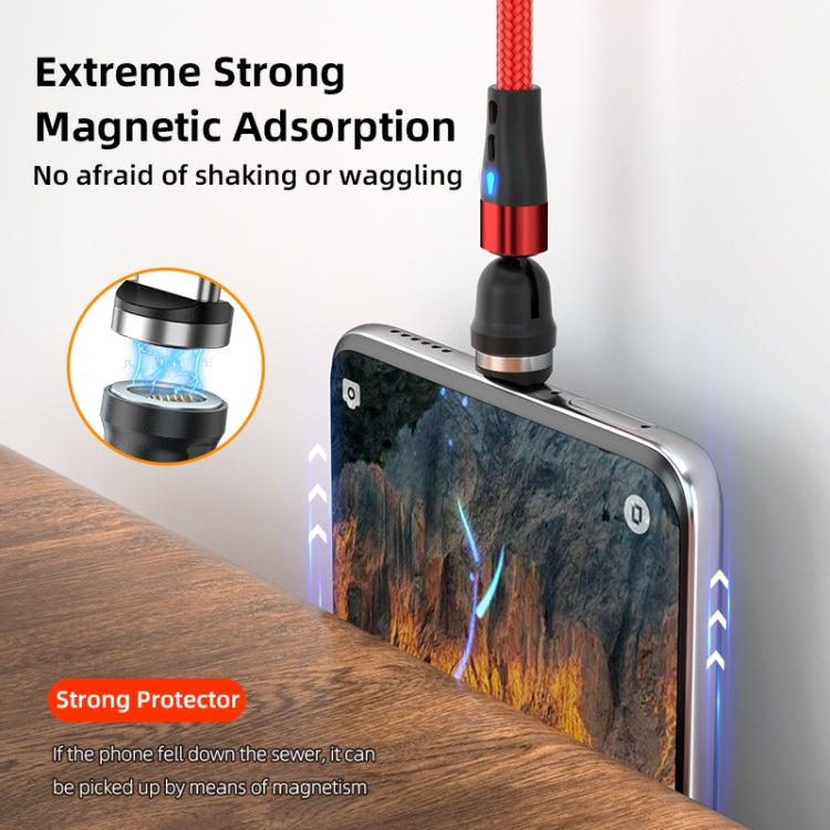 ENKAY 3 in 1 3A USB to Type-C / 8 Pin / Micro USB Magnetic 540 Degrees Rotating Fast Charging Cab...