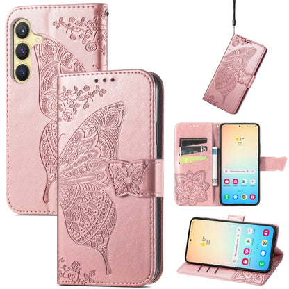 Butterfly Love Flower Embossed Leather Phone Case, For Samsung Galaxy S24+ 5G��������������������...