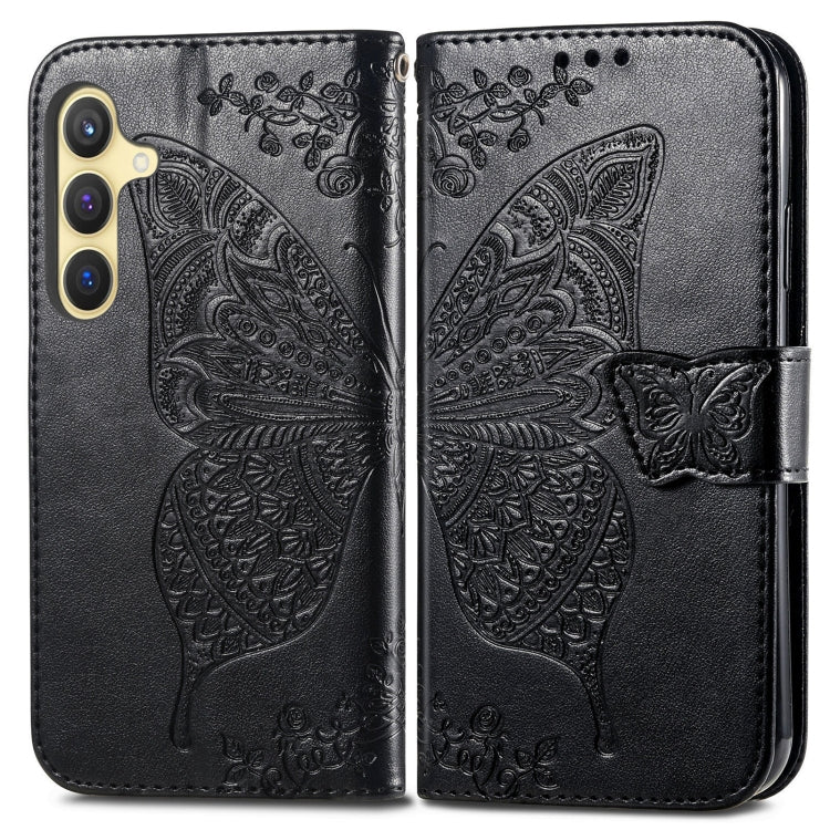 Butterfly Love Flower Embossed Leather Phone Case, For Samsung Galaxy S24+ 5G��������������������...