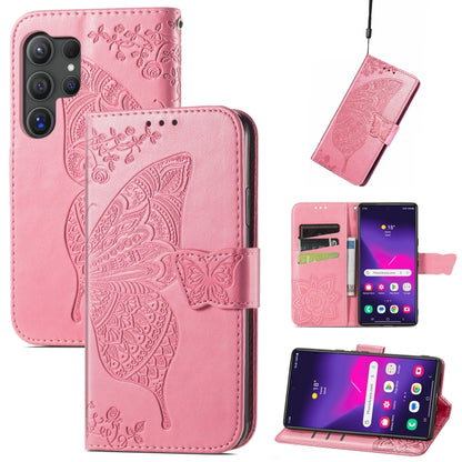 Butterfly Love Flower Embossed Leather Phone Case, For Samsung Galaxy A36, For Samsung Galaxy S25...