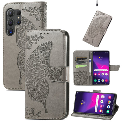 Butterfly Love Flower Embossed Leather Phone Case, For Samsung Galaxy A36, For Samsung Galaxy S25...
