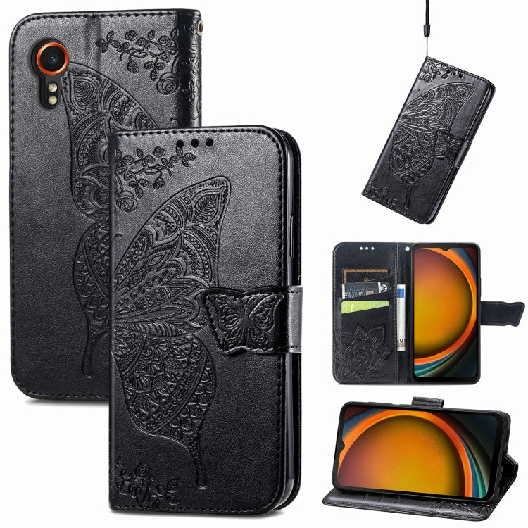 Butterfly Love Flower Embossed Leather Phone Case, For Samsung Galaxy A36, For Samsung Galaxy S25...