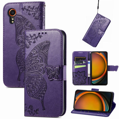 Butterfly Love Flower Embossed Leather Phone Case, For Samsung Galaxy A36, For Samsung Galaxy S25...