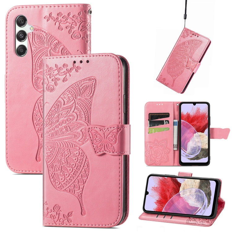 Butterfly Love Flower Embossed Leather Phone Case, For Samsung Galaxy S24+ 5G��������������������...