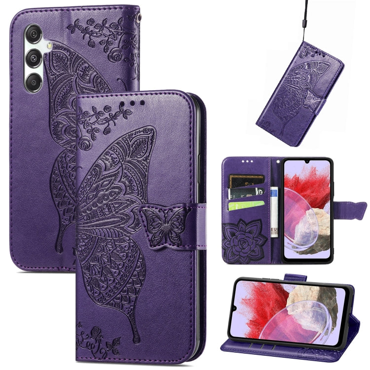 Butterfly Love Flower Embossed Leather Phone Case, For Samsung Galaxy S24+ 5G��������������������...