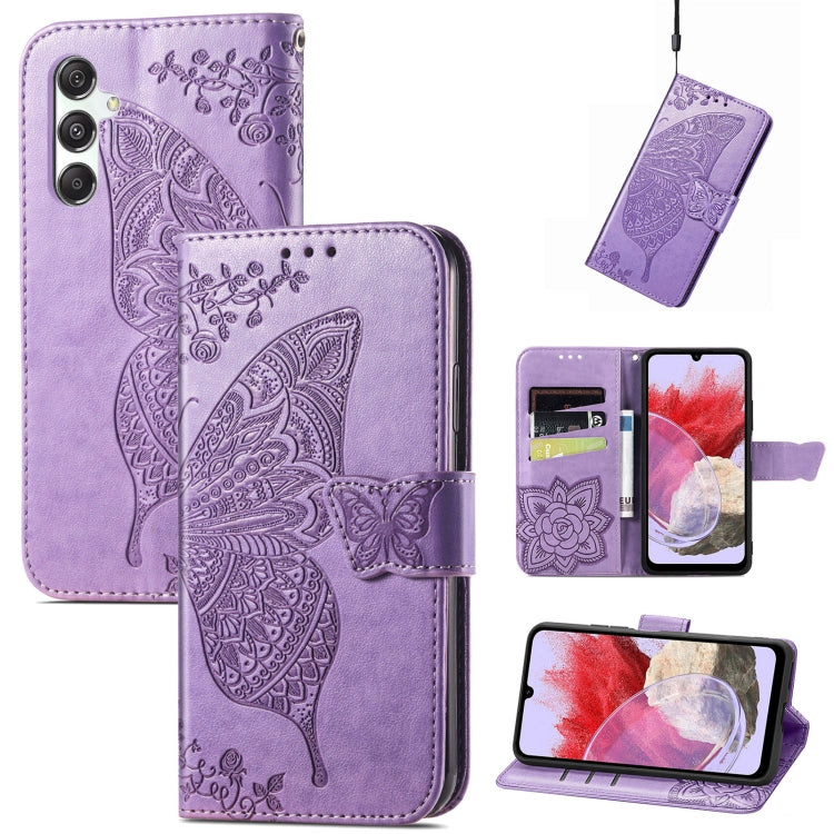 Butterfly Love Flower Embossed Leather Phone Case, For Samsung Galaxy S24+ 5G��������������������...