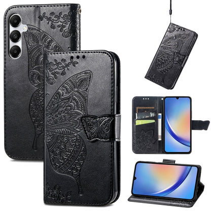 Butterfly Love Flower Embossed Leather Phone Case, For Samsung Galaxy A36, For Samsung Galaxy S25...