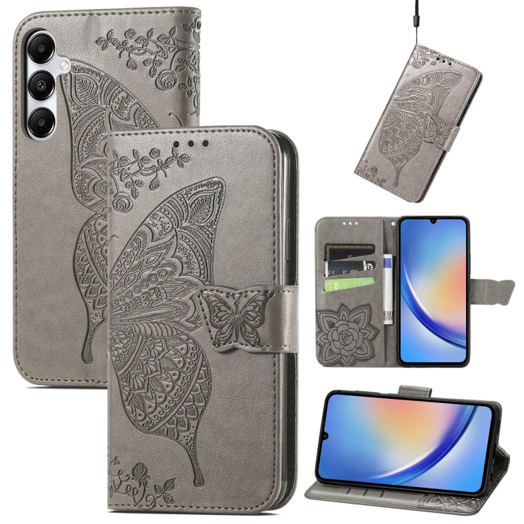Butterfly Love Flower Embossed Leather Phone Case, For Samsung Galaxy A36, For Samsung Galaxy S25...