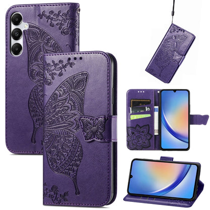 Butterfly Love Flower Embossed Leather Phone Case, For Samsung Galaxy A36, For Samsung Galaxy S25...