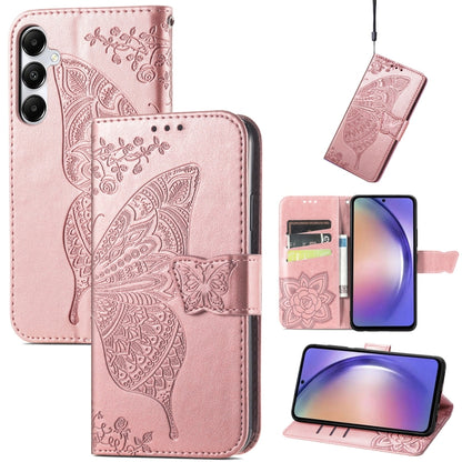 Butterfly Love Flower Embossed Leather Phone Case, For Samsung Galaxy A36, For Samsung Galaxy S25...
