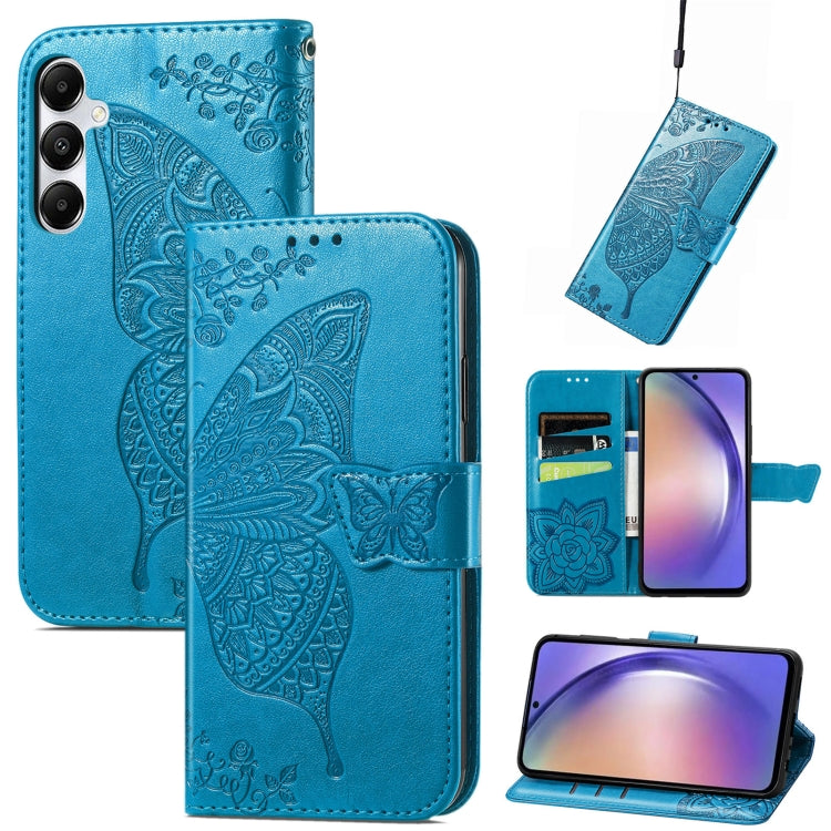 Butterfly Love Flower Embossed Leather Phone Case, For Samsung Galaxy A36, For Samsung Galaxy S25...