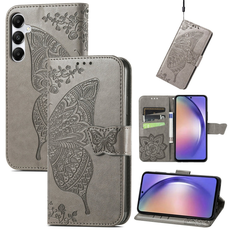 Butterfly Love Flower Embossed Leather Phone Case, For Samsung Galaxy A36, For Samsung Galaxy S25...
