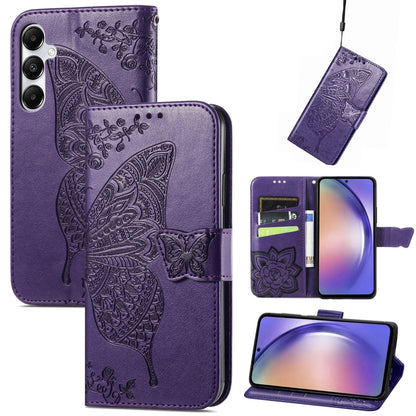 Butterfly Love Flower Embossed Leather Phone Case, For Samsung Galaxy A36, For Samsung Galaxy S25...