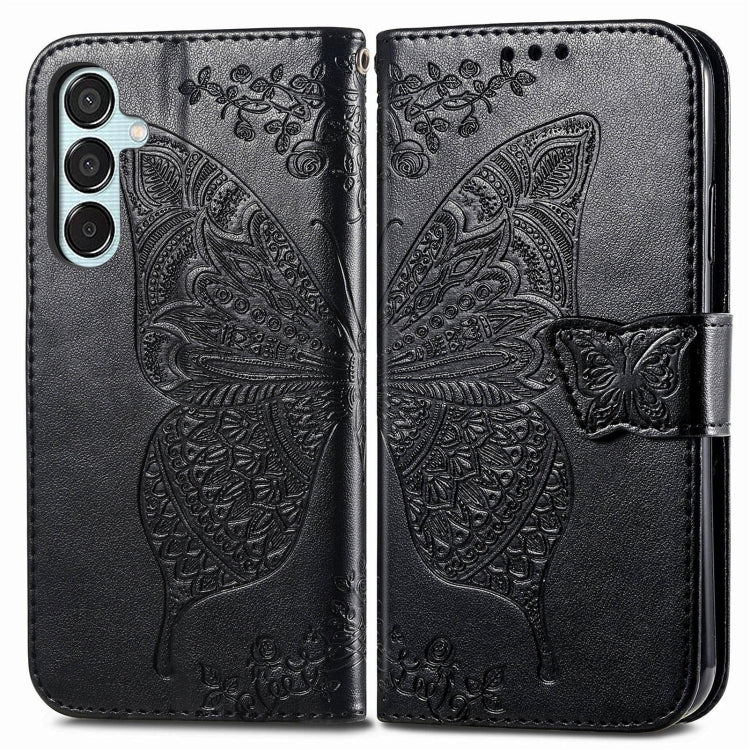 Butterfly Love Flower Embossed Leather Phone Case, For Samsung Galaxy A36, For Samsung Galaxy S25...