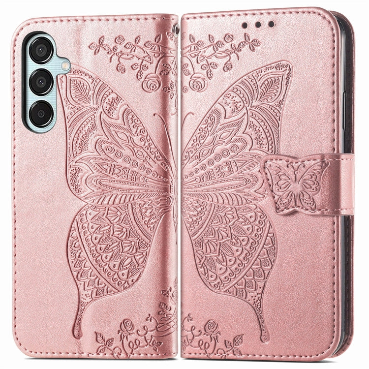 Butterfly Love Flower Embossed Leather Phone Case, For Samsung Galaxy A36, For Samsung Galaxy S25...