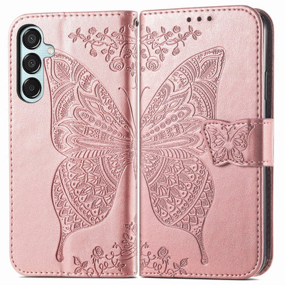 Butterfly Love Flower Embossed Leather Phone Case, For Samsung Galaxy A36, For Samsung Galaxy S25...