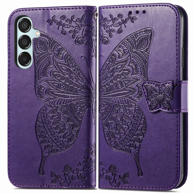 Butterfly Love Flower Embossed Leather Phone Case, For Samsung Galaxy A36, For Samsung Galaxy S25...