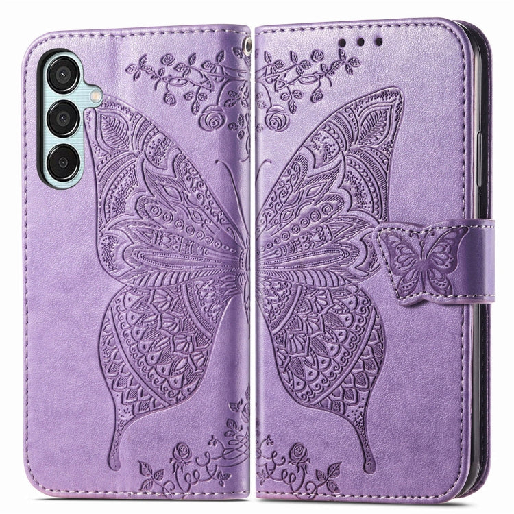Butterfly Love Flower Embossed Leather Phone Case, For Samsung Galaxy A36, For Samsung Galaxy S25...